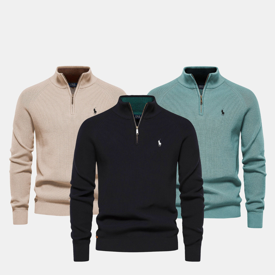 Men’s Zip Neck Knit Sweater