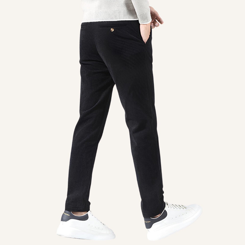 Calça de Veludo Masculina Old Money Versailles Preta
