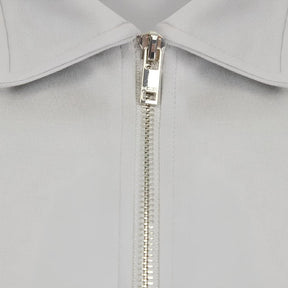 Camisa Polo Masculina Old Money com Meio Zíper Perion Cinza
