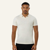 Camisa Polo Masculina de Malha Old Money Saville Branca