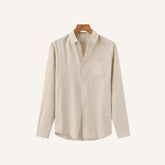 Camisa de Linho Masculina Manga Longa Milford bege
