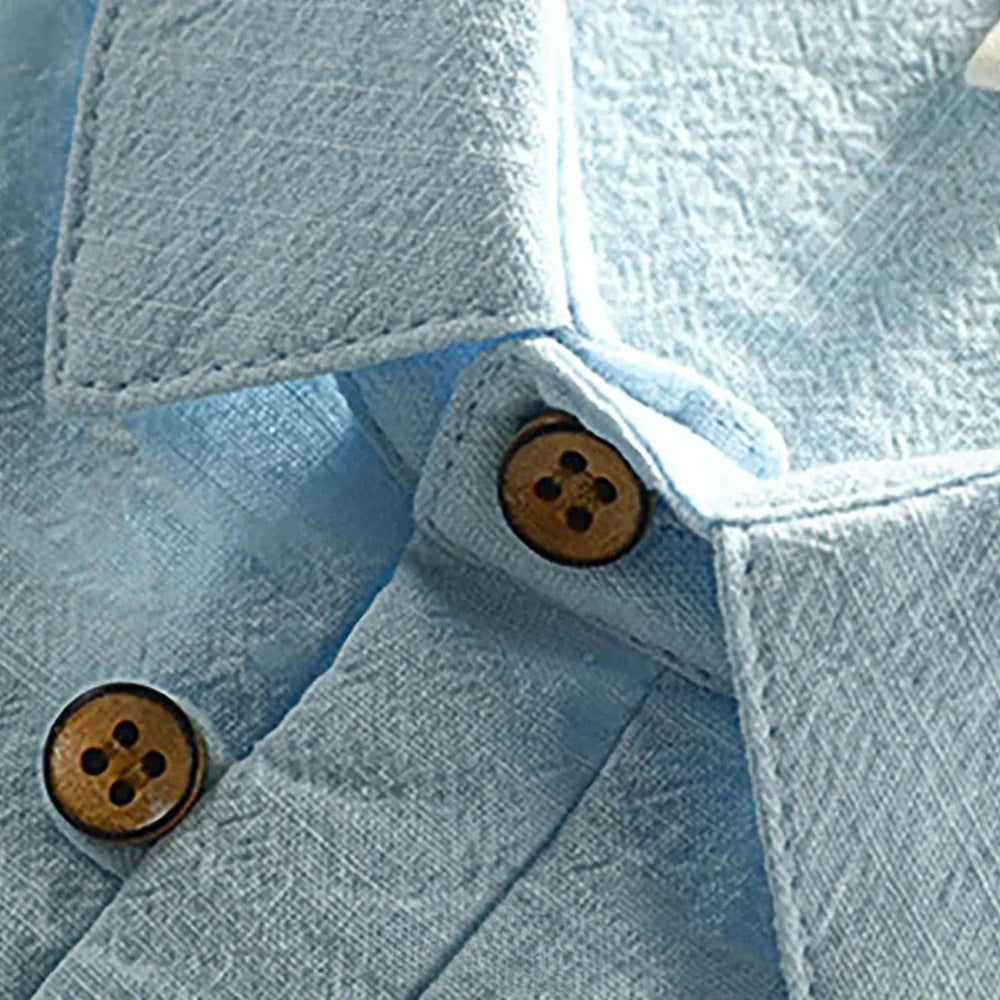 Men’s Linen Polo Shirt - Salerno light blue