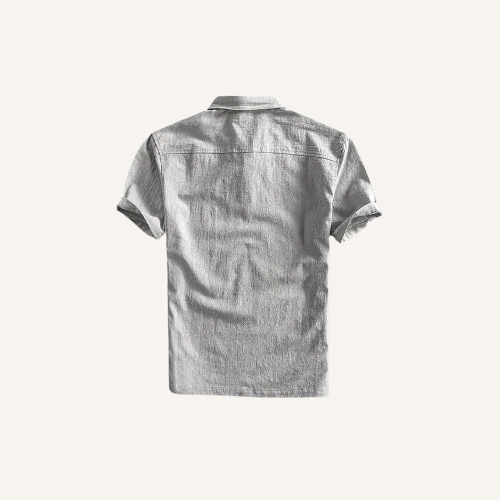 Men’s Linen Polo Shirt - Salerno light grey