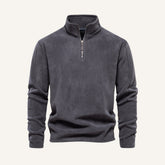 Men's Quarter Zip Sweater – Piemont DARK GREY