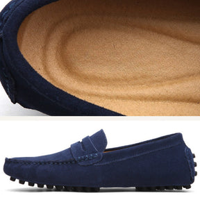 Mocassim Loafer Driver de Camurca Cortez azul marinho