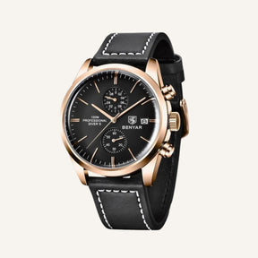Relógio de Couro Classic Civano dourado