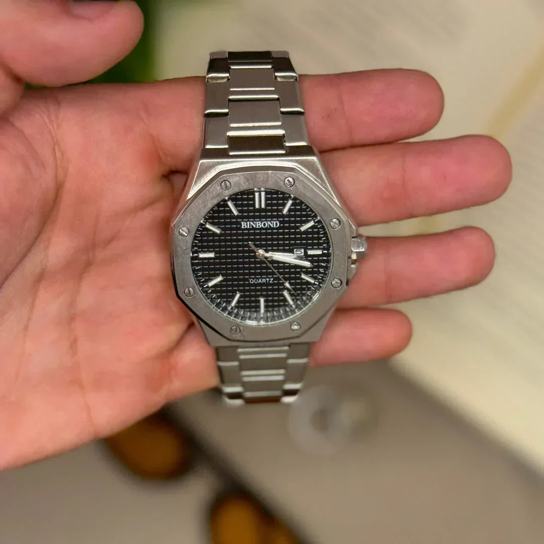 Relogio Masculino Prata Blind Civano noturno