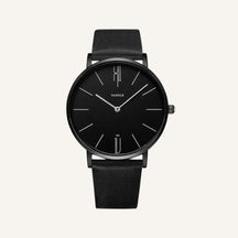 Relogio de Couro pulseira preto Old Money Civano 