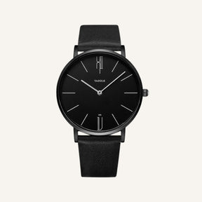 Relogio de Couro pulseira preto Old Money Civano 
