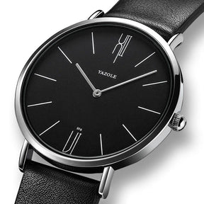 Relogio de Couro pulseira preto Old Money Civano 