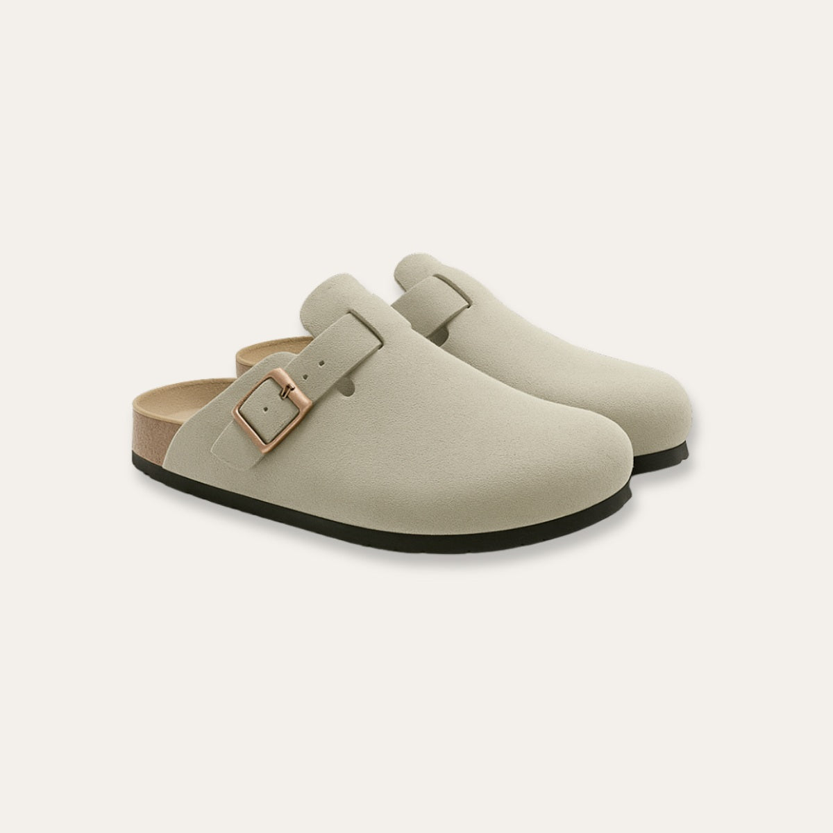 Sandália Clog de Camurça Portofino bege 