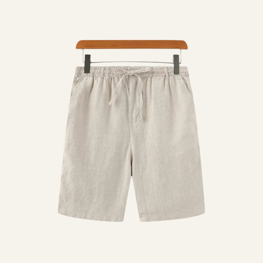 Short Masculino de Linho Old Money Milford Bege 