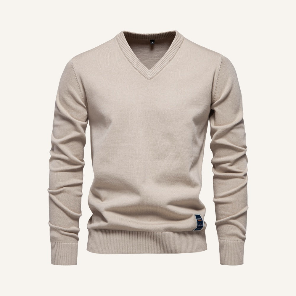 Sueter Masculino Gola V Pesson Lior Bege