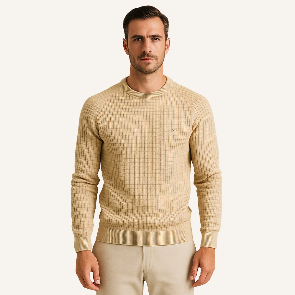 Sueter Masculino Pesson Nollan Texturizado Bege