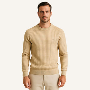 Sueter Masculino Pesson Nollan Texturizado Bege