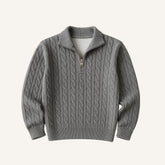 Sueter Masculino de Trico Gola Alta Meio Ziper Fontaine cinza