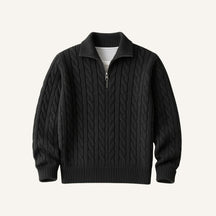 Sueter Masculino de Trico Gola Alta Meio Ziper Fontaine preto
