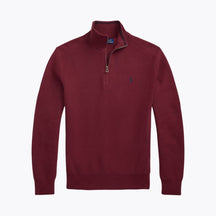 Mesh-Knit Cotton Quarter-Zip Sweater